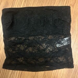 Edikted Sheer Black Lace Tube Top